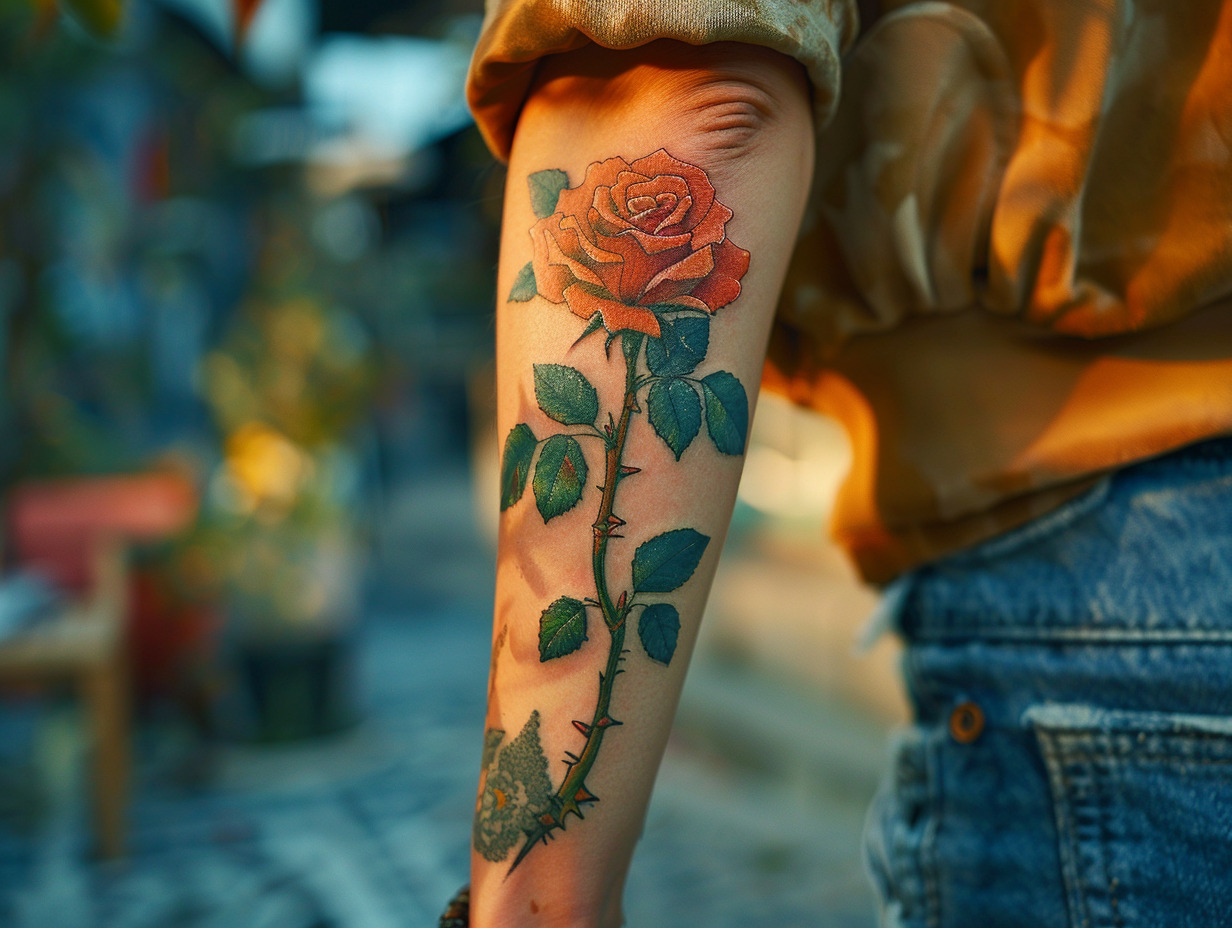 tatouage rose