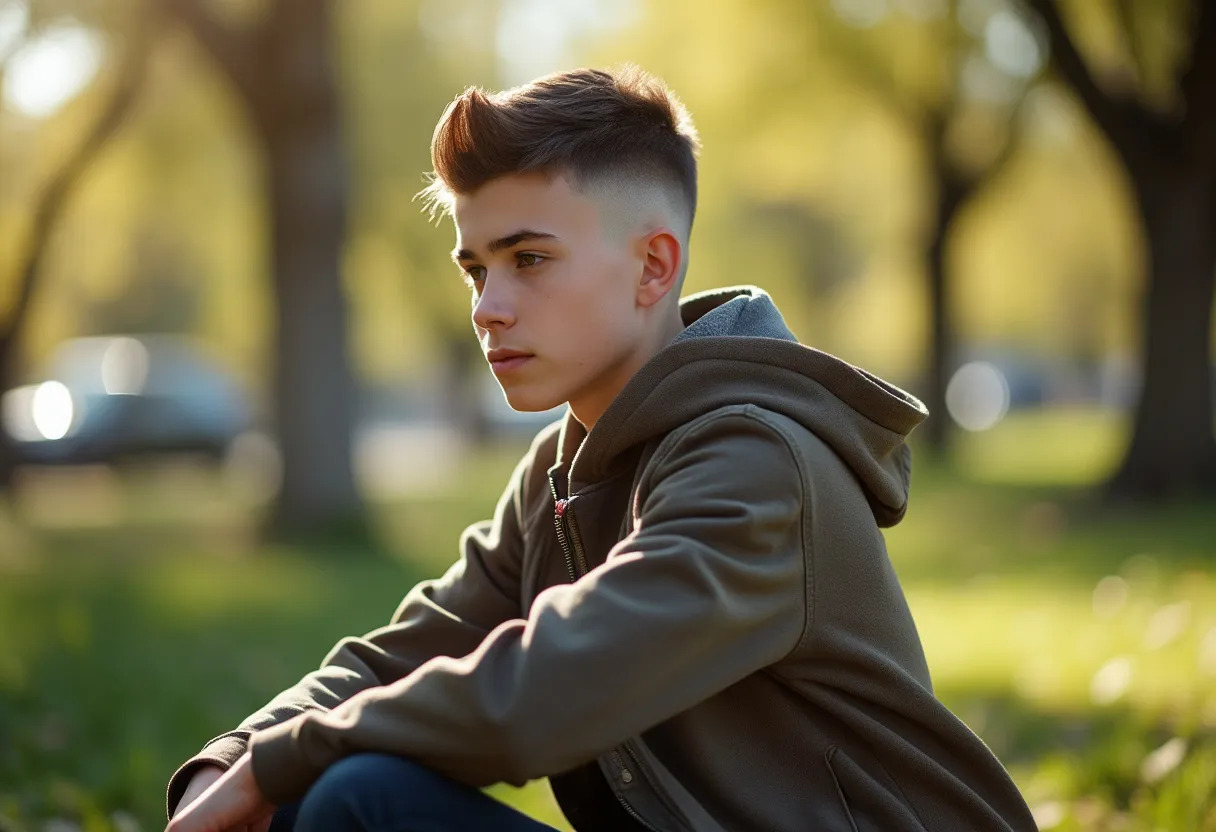 adolescent coupe de cheveux